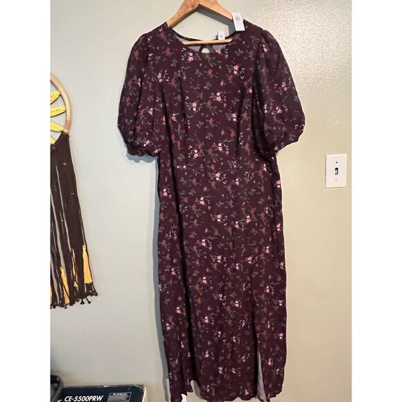 Old Navy Dresses & Skirts - Old Navy Purple Floral Smocked Open Back Maxi Dress Purple 2X NWT